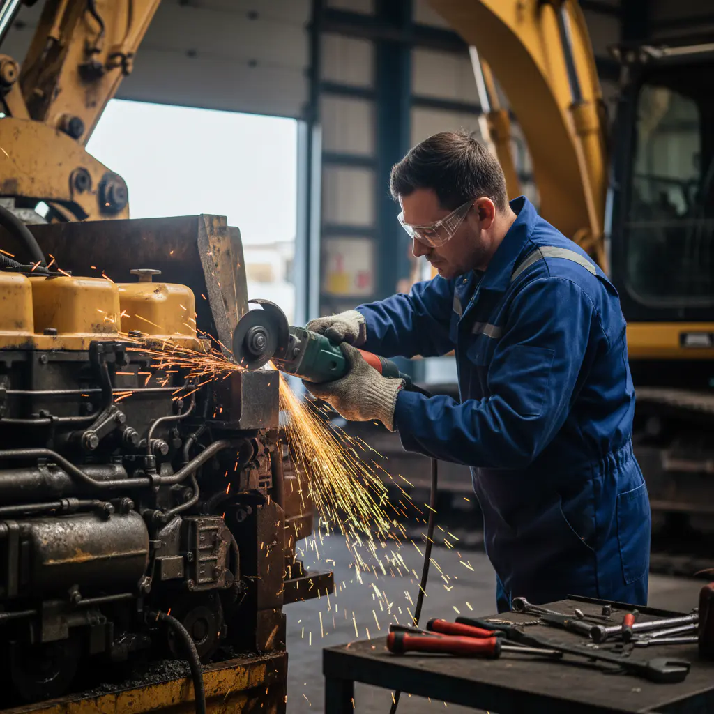 Technician performing maintenance